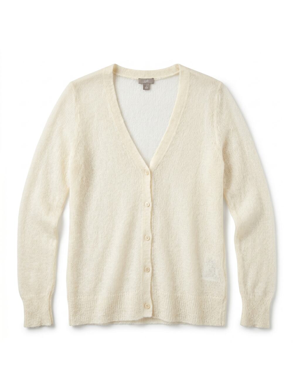 J.Jill S Ivory Open-Knit Mohair Cardigan | 61% Mohair